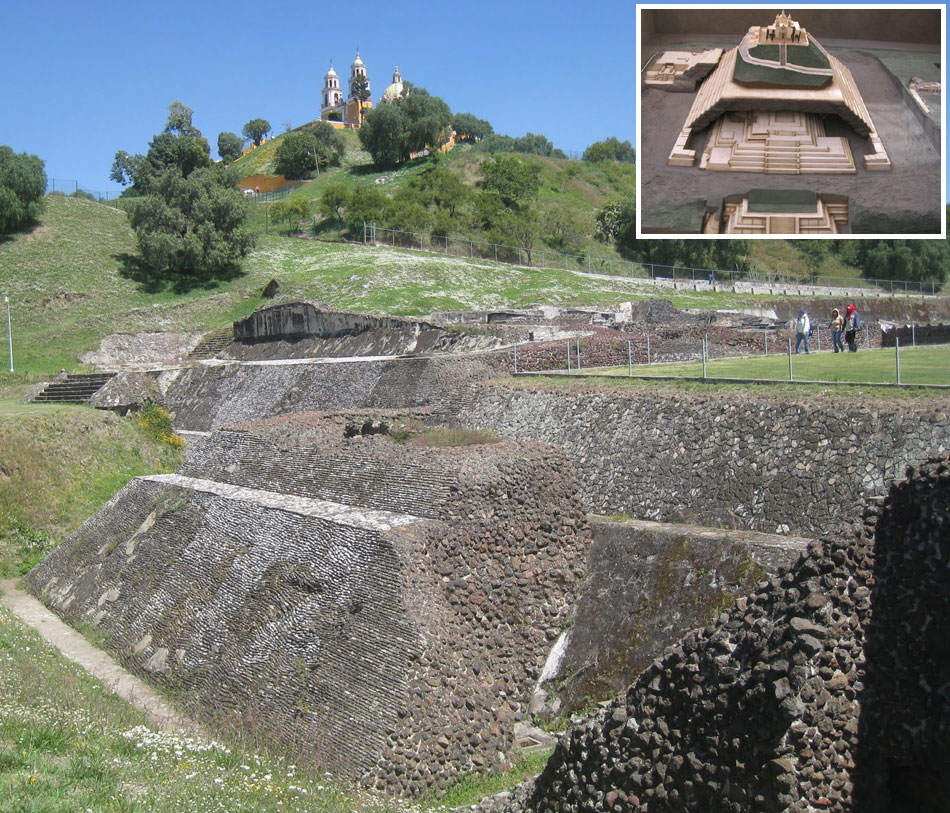 De grootste bekende piramide ter wereld is die van Cholula in Mexico